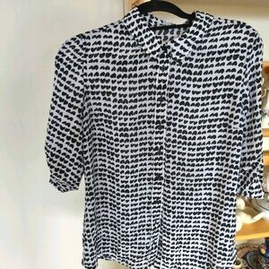 NEW REITMANS BLOUSE~Black/White/B4A